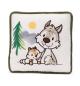 Preview: NICI 49955 - Kissen Wolf Winny & Streifenhörnchen Jojo, 25 x 25 cm