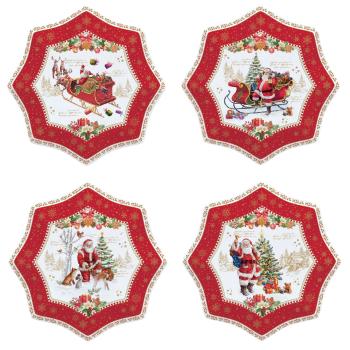 Easy Life CHME1002 - "Christmas Memories" 4 Dessertteller in Geschenkverp., 16cm