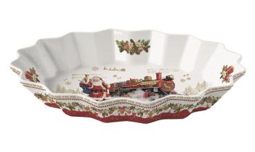 Preview: Easy Life CHME1241 - Christmas Memories Servierplatte "Santa/Zug", -30x20x5 cm-