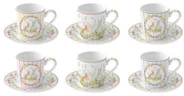 Easy Life EAST0126 - Happy Easter Espressotassen 6er SET mit Untert., 100 ml