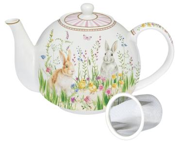 Easy Life EAST0920 - Happy Easter Teekanne mit Teesieb, 1 Liter