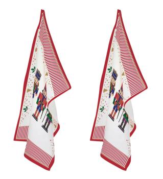 Easy Life NUTC2634 - NUTCRACKER Geschirrtuch, 70x50 cm, 100% Baumwolle, 2er SET