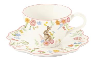Easy Life TJOL3357 - TRES JOLIE Tasse, 200 ml, mit Untertasse, Porzellan