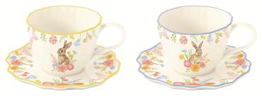 Easy Life TJOL3358 - TRES JOLIE Tasse, 2er SET, mit Untertasse