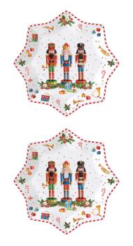 Easy Life VNUT1001- "Vintage Nutcracker" 2 Dessertteller in Geschenkverp., 20 cm