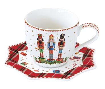 Easy Life VNUT1012 - Vintage Nutcracker Tasse m. Untertasse, -250 ml-