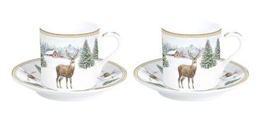 Easy Life WHIF0169 -"White Forest" 2 Espressotassen in Geschenkverp., 75 ml
