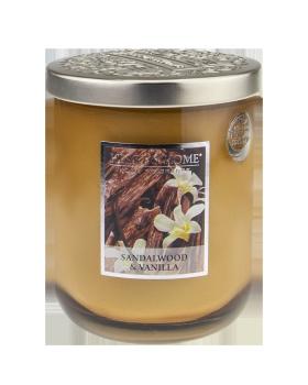 Heart & Home 950312 - Duftkerze im Glas "Sandalwood & Vanilla" -340 gr-