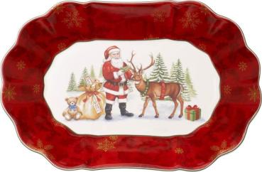 Villeroy & Boch 2552 - Schale, Santa mit Rentier 30,5x20,5x5,7 cm