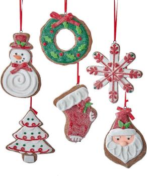 Kurt Adler D3108 - Claydough Ornaments -6er SET- 3,625" (10 cm)