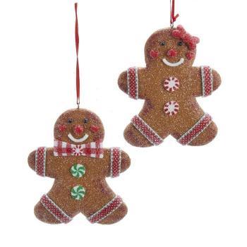 Kurt Adler D3625 - Claydough Lebkuchenmännchen Ornamente, -2er SET-