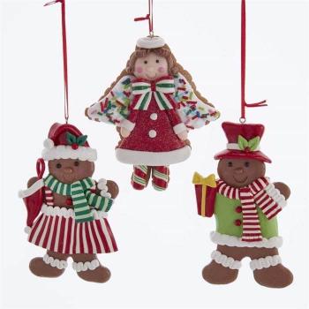 Kurt Adler D3884 - Gingerbread Ornamente Männchen, Größe 4,5" -3er SET-