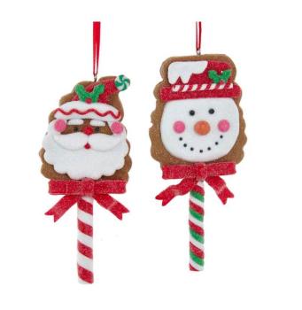 Kurt Adler D4150 - Santa and Snowman Cookie Pops, Größe 5" (13 cm) -2er Set-