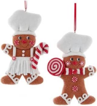 Kurt Adler D4152- Gingerbread Ornamente Männchen, Größe 4,5" (12 cm) -2er Set-