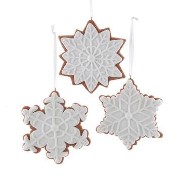 Kurt Adler D4155- Schneeflocken-Ornamente, Größe 4,5" (12 cm) -3er Set-