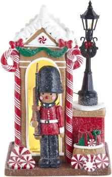 Kurt Adler GBJ0026 - Pre-Lit English Gingerbread Guard House - Größe 8" (21 cm)