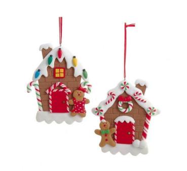 Kurt Adler Gingerbread House Ornaments -2er SET- 4,75"