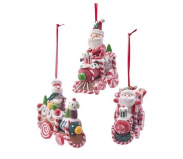 Kurt Adler Gingerbread Zug Ornamente 3,5" -3er SET- Größe ca. 9 cm