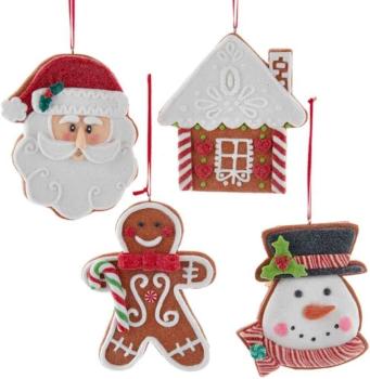 Kurt S. Adler D4156 - Gingerbread Ornaments, 5,625" (15 cm) -3er Set-