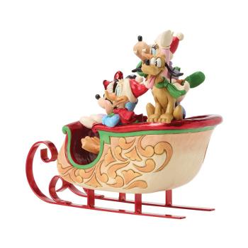 Preview: Enesco Disneyfigur - Mickey & Freunde im Schlitten - 6016883