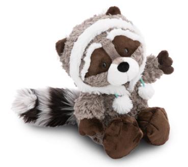 NICI 61284 - Kuscheltier Waschbär Lenno, 25 cm mit Kapuze