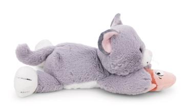 Preview: NICI 62153 - Kuscheltier Katze grau & Fisch, 30 cm