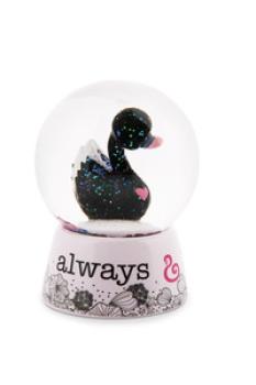 Preview: NICI 48283 - Schüttelkugel Schwan in schwarz, 6,5 cm