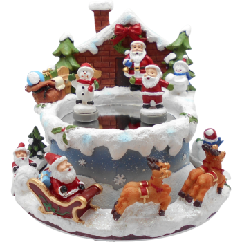 Spieluhrenwelt 65036 - Der Weihnachtsmann und der Schneemann „tanzen“ Spieluhr