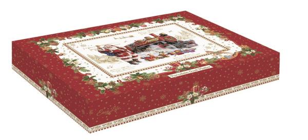 Easy Life CHME1241 - Christmas Memories Servierplatte "Santa/Zug", -30x20x5 cm-