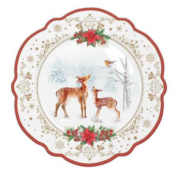 Easy Life CMEL1052 - Christmas Melody Teller "Reh m. Rehkitz" , -Dm. 20 cm-