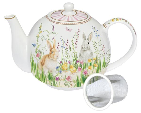 Easy Life EAST0920 - Happy Easter Teekanne mit Teesieb, 1 Liter