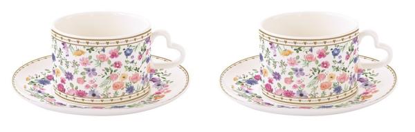 Easy Life MAMO3106 - Mon Amour Tasse m. Untertasse u. Herzhenkel, 2erSET, 240 ml