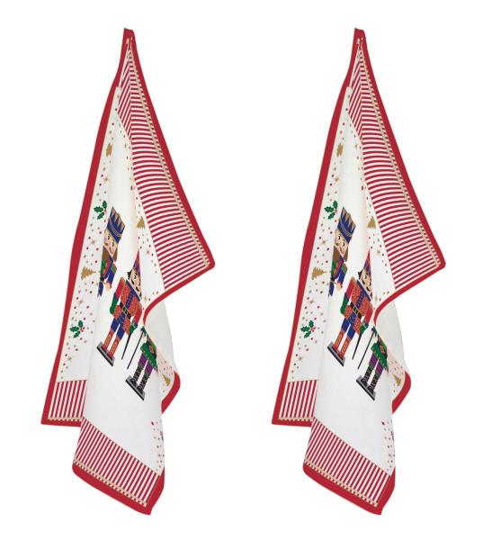 Easy Life NUTC2634 - NUTCRACKER Geschirrtuch, 70x50 cm, 100% Baumwolle, 2er SET