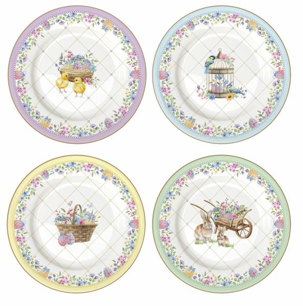 Easy Life SPBL0924 - Spring Bloom Teller, 4er SET, klein, 19,0 cm