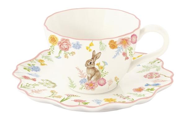 Easy Life TJOL3357 - TRES JOLIE Tasse, 200 ml, mit Untertasse, Porzellan