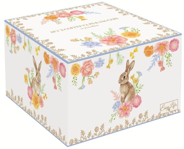Easy Life TJOL3358 - TRES JOLIE Tasse, 2er SET, mit Untertasse