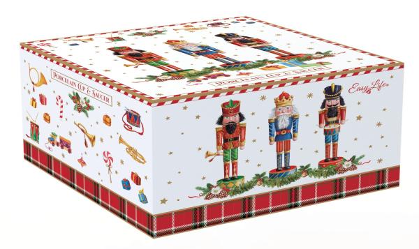 Easy Life VNUT1012 - Vintage Nutcracker Tasse m. Untertasse, -250 ml-
