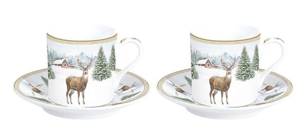 Easy Life WHIF0169 -"White Forest" 2 Espressotassen in Geschenkverp., 75 ml