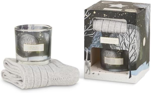 Heart & Home 22733 - Geschenkset Sternennachtkerze und Socken, 60 gr.