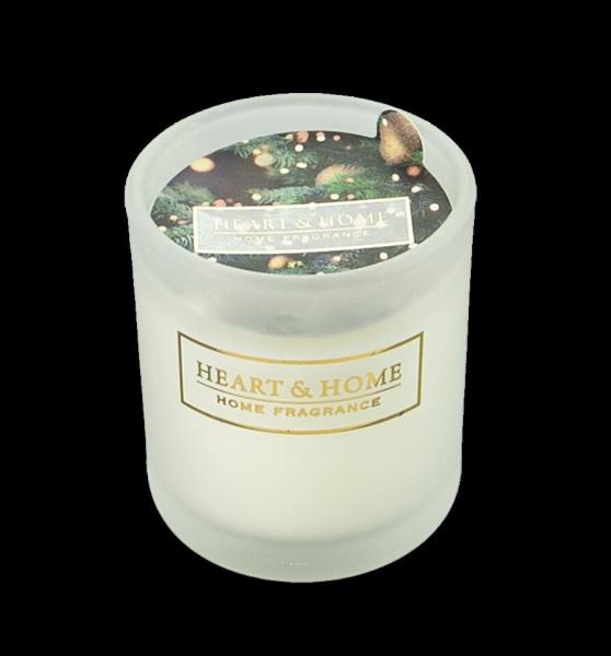 Heart & Home 410405 - Duftkerze Glas Votiv 2er SET, "Christmas Tree", 45 g