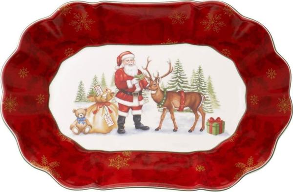 Villeroy & Boch 2552 - Schale, Santa mit Rentier 30,5x20,5x5,7 cm