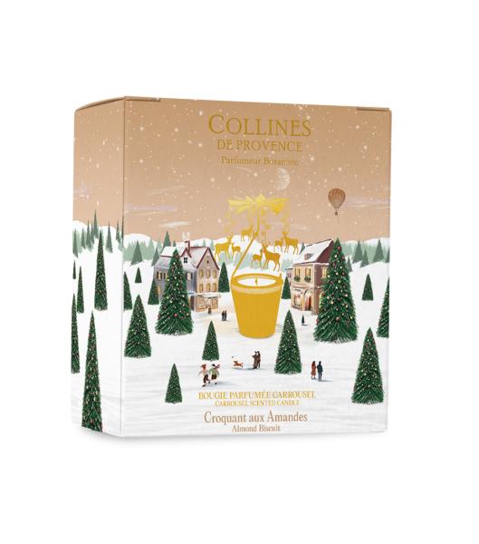 COLLINES DE PROVENCE C4672CRAM - Geschenke SET - Duftkerze (360 gr) + Karussell "Mandelkrokant"