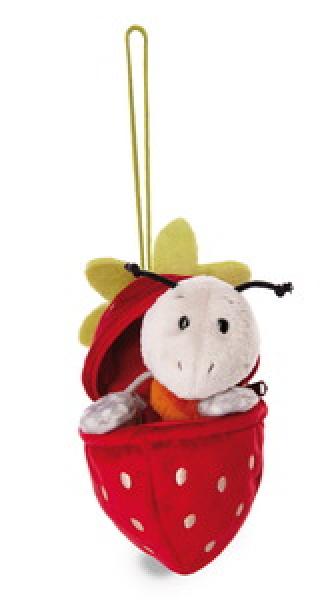NICI 49434 - Kuscheltier Ameise Enzi, 13 cm mit Loop in Erdbeere - Kopie