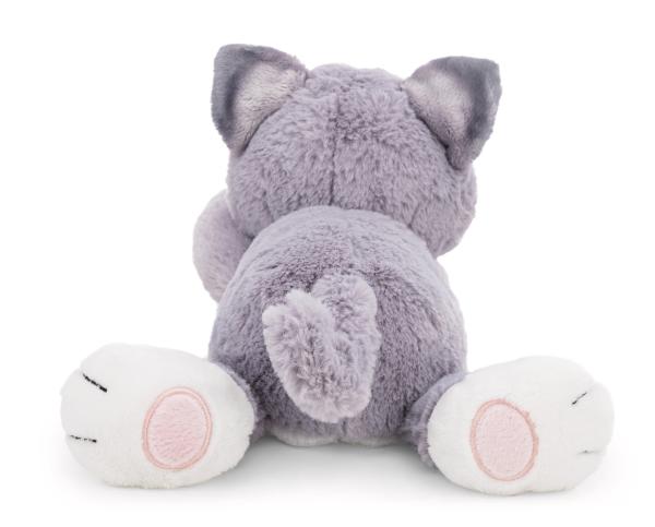 NICI 62153 - Kuscheltier Katze grau & Fisch, 30 cm