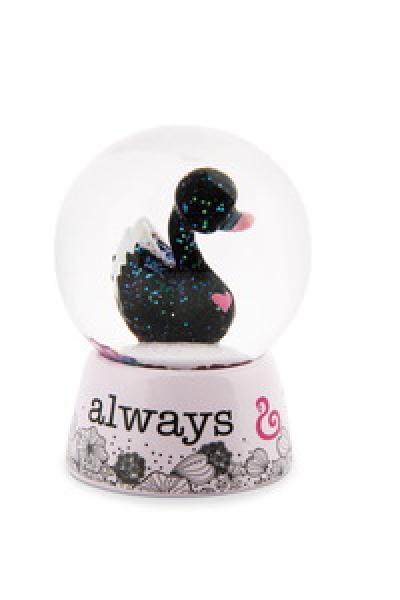 NICI 48283 - Schüttelkugel Schwan in schwarz, 6,5 cm