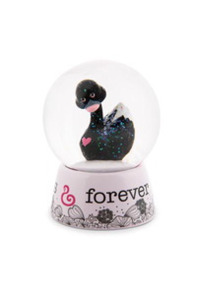 NICI 48283 - Schüttelkugel Schwan in schwarz, 6,5 cm
