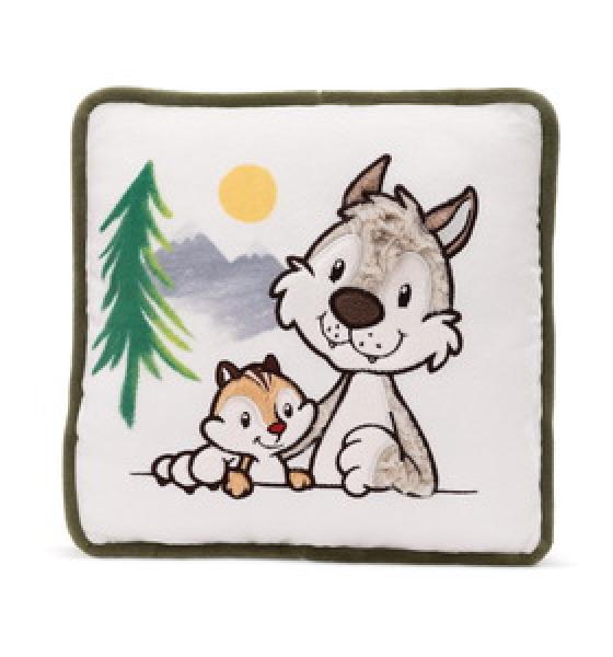 NICI 49955 - Kissen Wolf Winny & Streifenhörnchen Jojo, 25 x 25 cm
