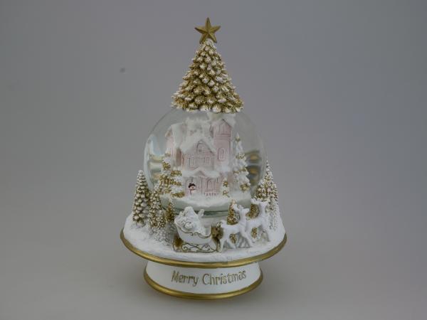 Spieluhrenwelt 63022 - beleuchtete weiße Schneekugel Spieluhr