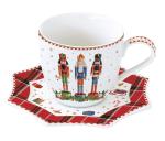Easy Life VNUT1012 - Vintage Nutcracker Tasse m. Untertasse, -250 ml-