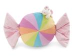 NICI 61918 - Kissen Bonbonförmig 45 cm mit Kuscheltier Einhorn, 10 cm